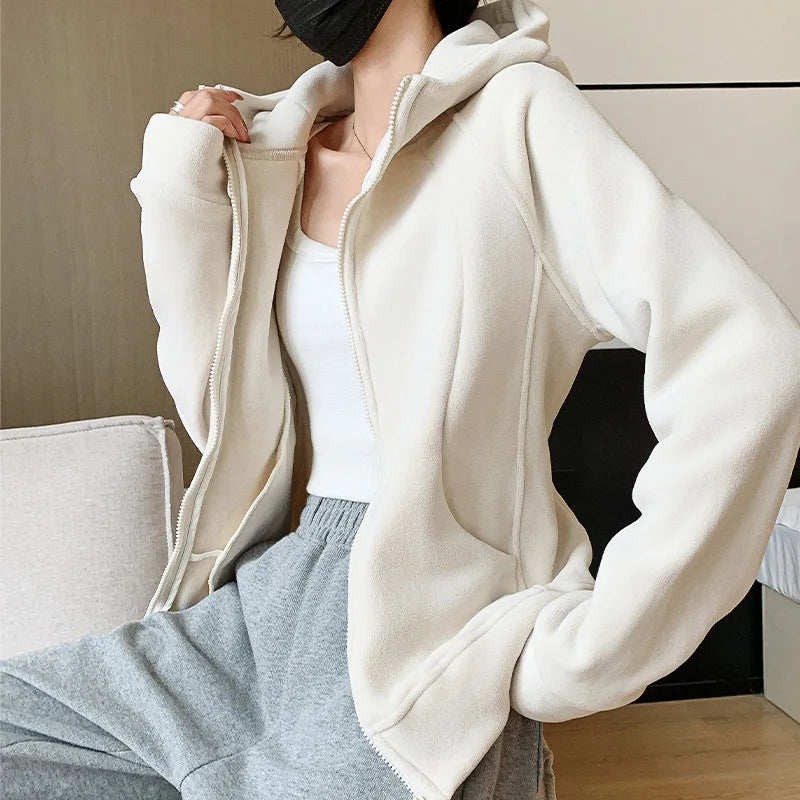 The Hooded zipper leisure sports jacket